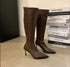 Winter pointed-Toe Leather Stiletto Heel Boots